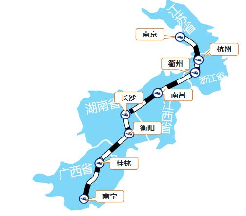 南京—南寧線高鐵列車(chē)廣告